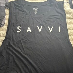 Savvi Black Women's Muscle Tee